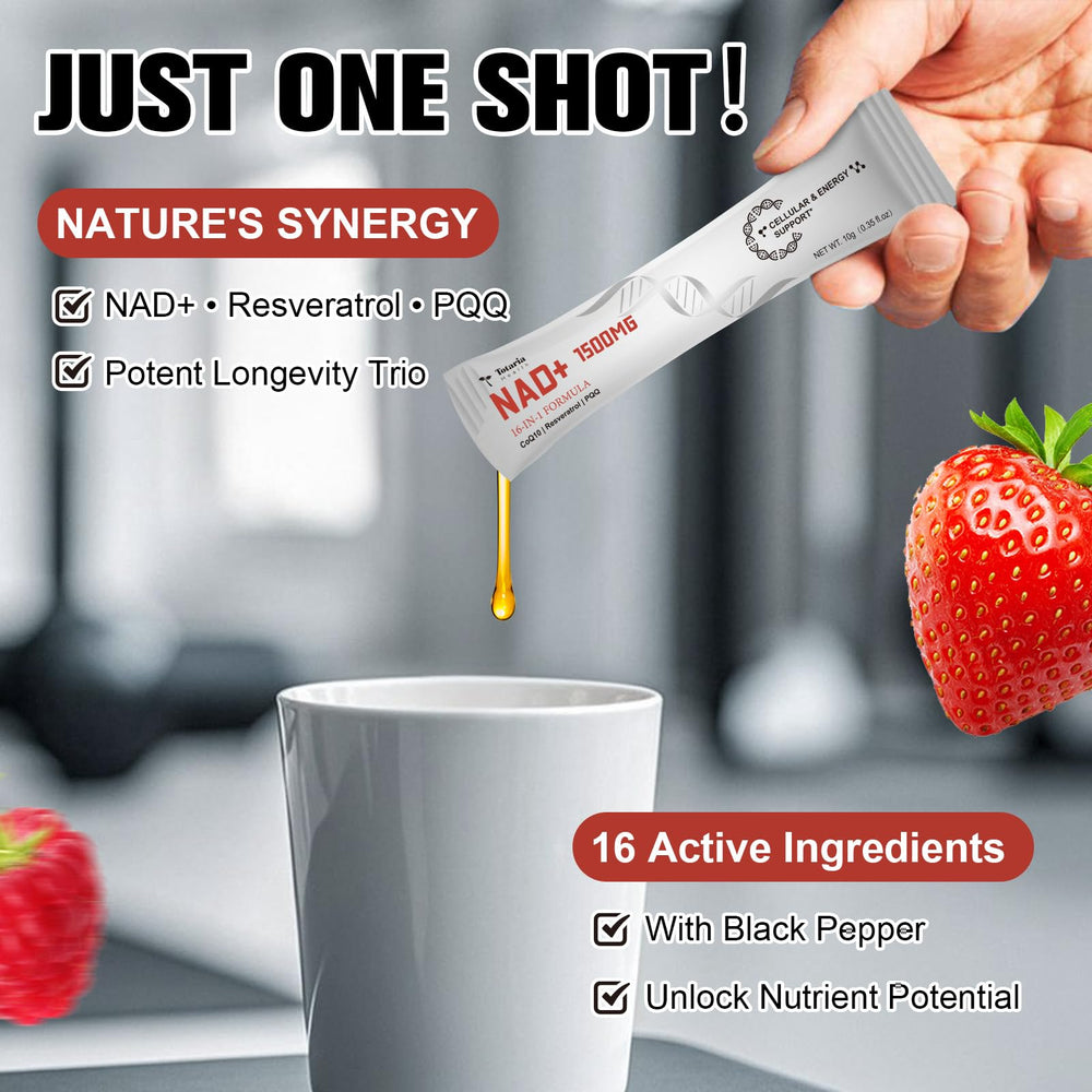 Totaria NAD liquid mixed in water for easy daily use.