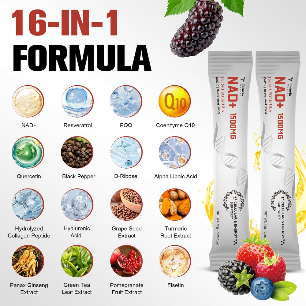 Totaria NAD liquid packet ready to take by mouth for quick absorption.