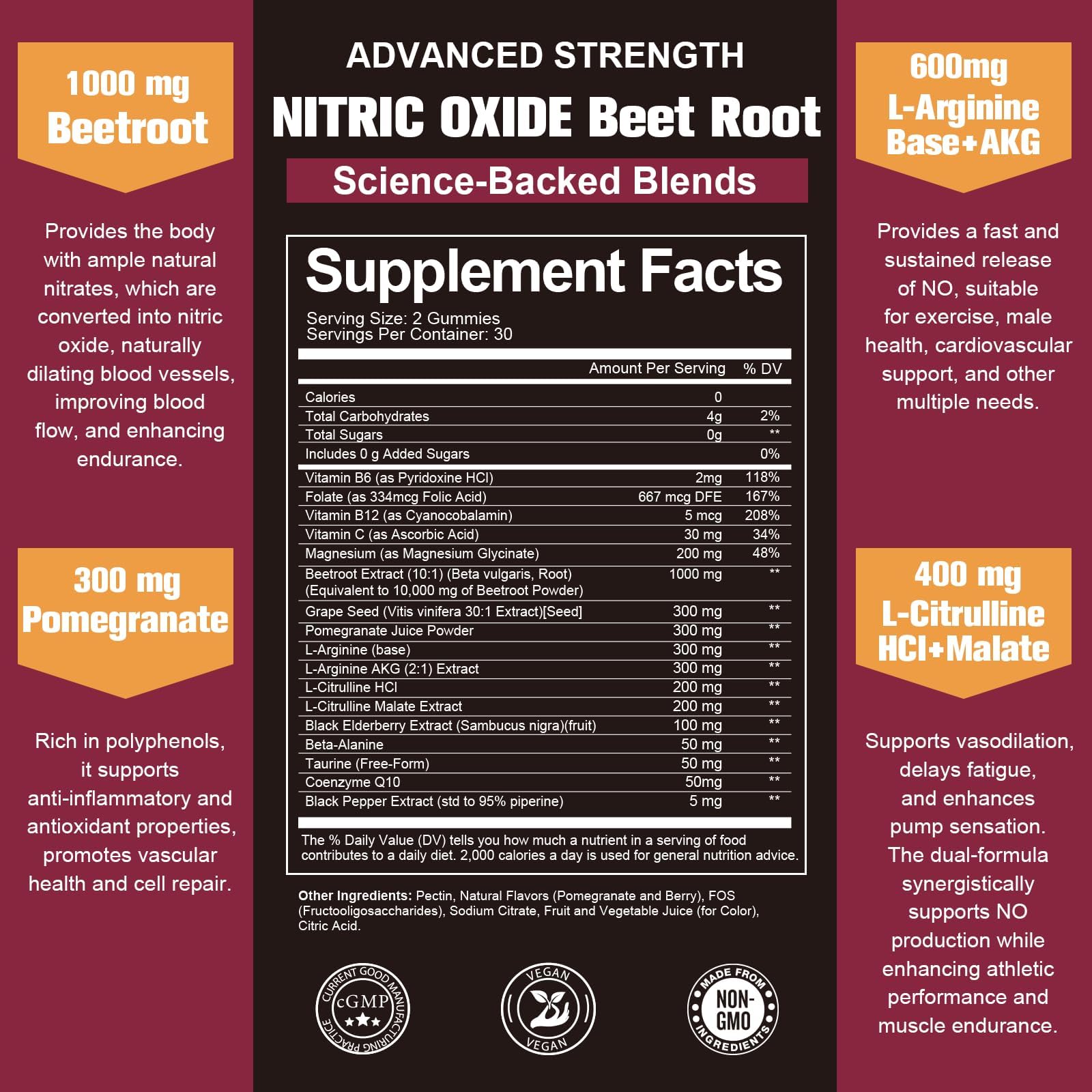 Totaria gummies with arginine and citrulline highlight core performance-supporting ingredients.