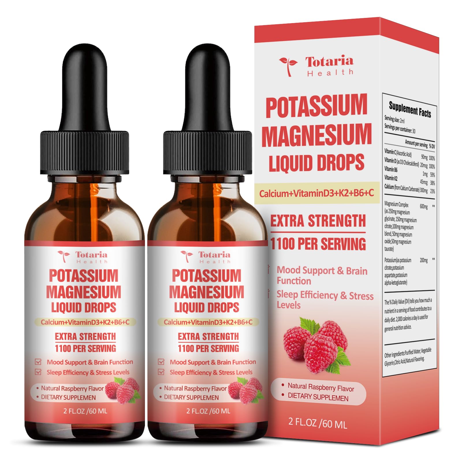 Totaria Potassium Magnesium Drops bottle, convenient daily electrolyte support.