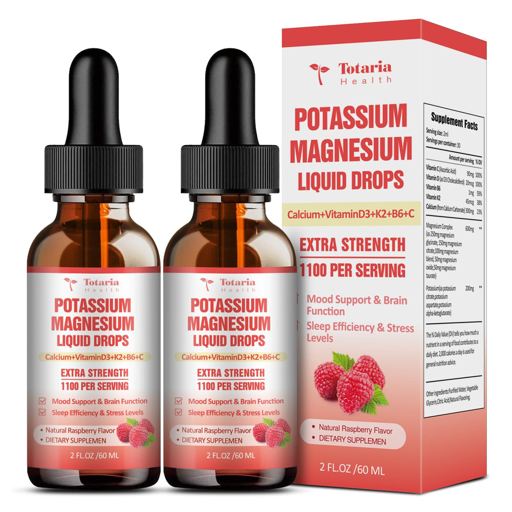 Totaria Potassium Magnesium Drops bottle, convenient daily electrolyte support.