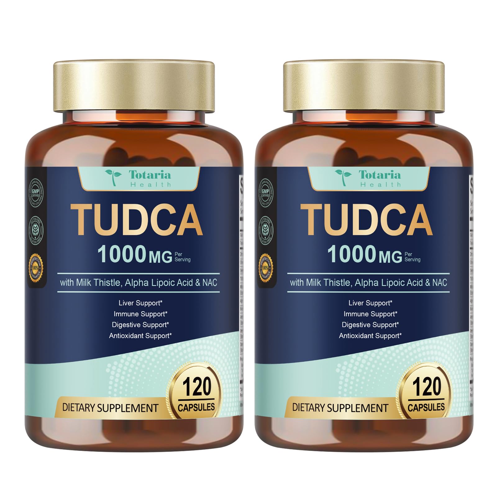 Totaria Tudca 1000mg bottle for daily liver support.