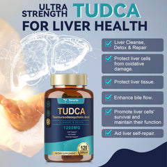 Totaria TUDCA capsules closeup emphasizing uniform capsules