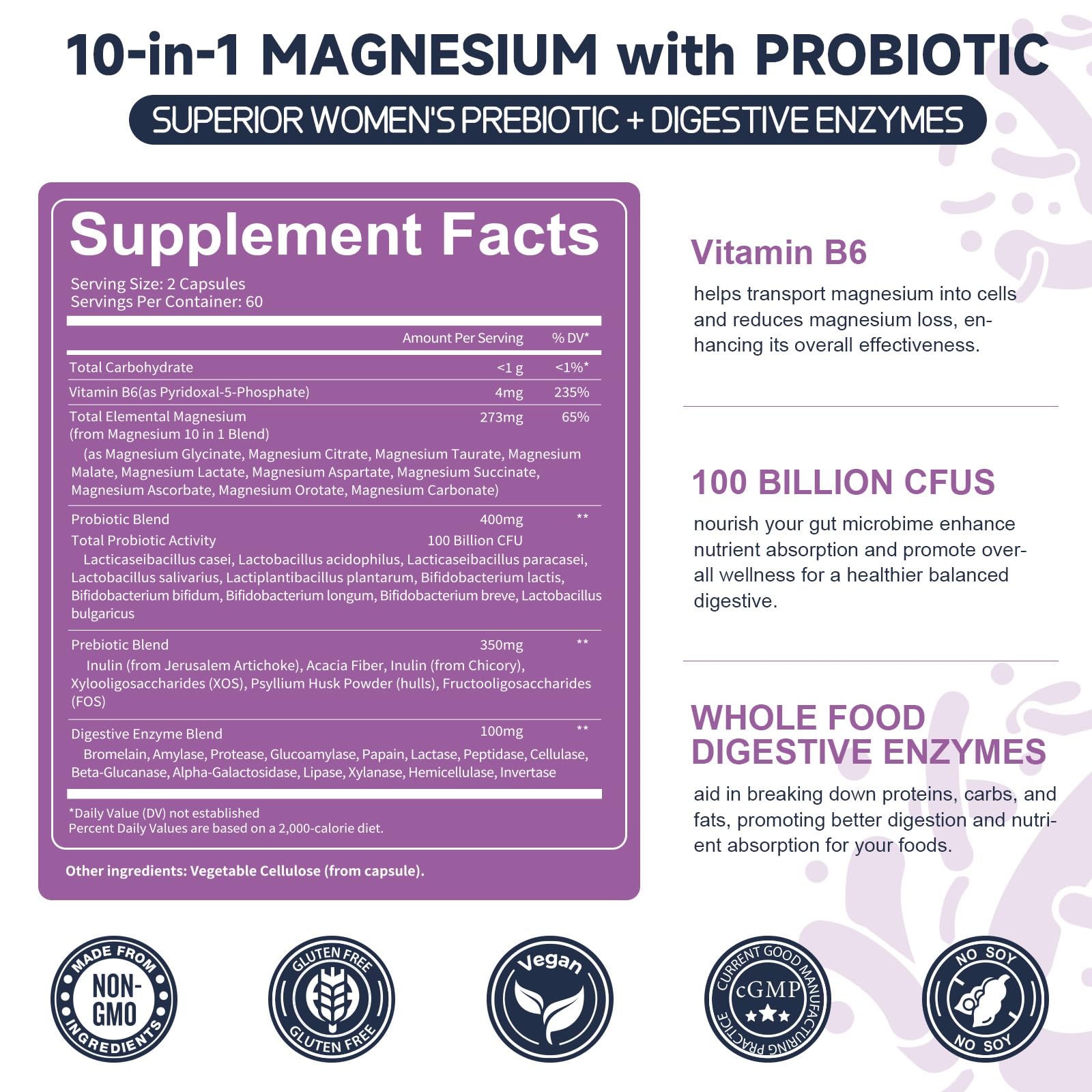Totaria vitamin B6 included to support nervous system function.