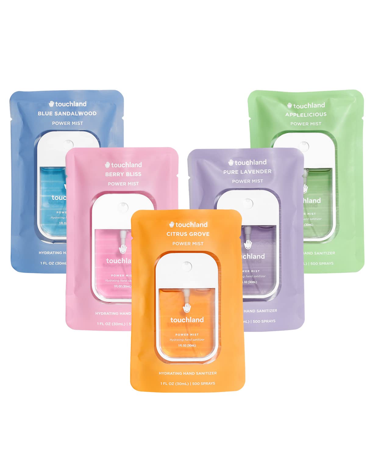 Touchland Applelicious spray bottle for quick, refreshing on-the-go hand sanitizing.