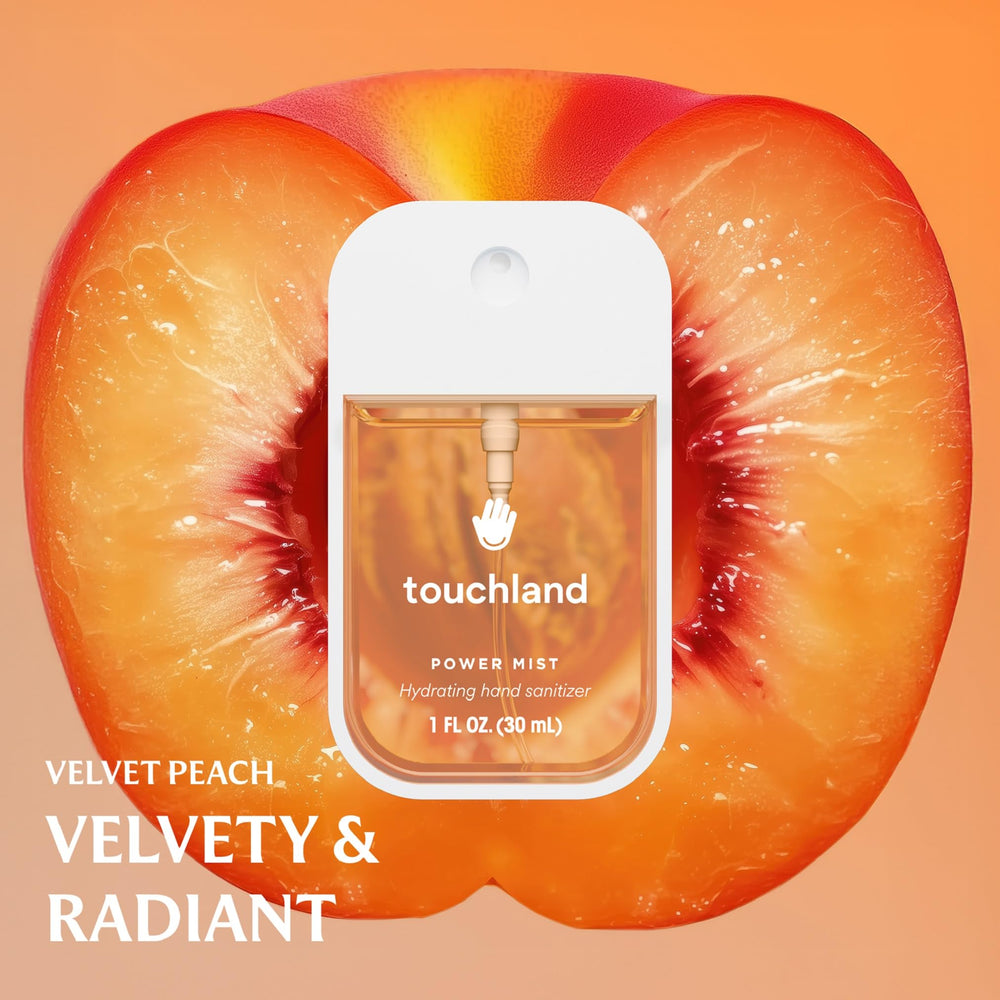 Touchland Juicy 5 Set Mango Passion spray bottle for portable, quick-refreshing care.