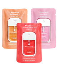 Touchland Juicy Trio Watermelon bottle front for refreshing hydration on the go.