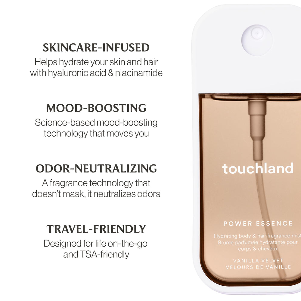 Touchland Sweet Rush duo showcases light aroma and hydrating rituals.
