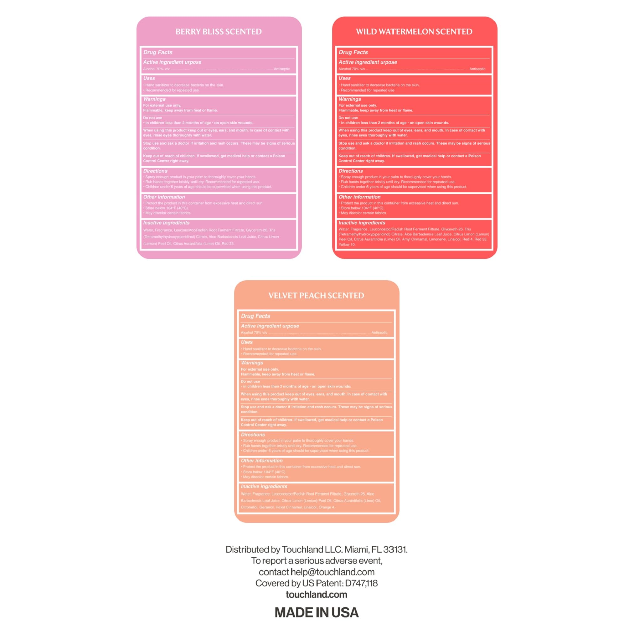 Touchland vegan cruelty-free emblem highlighting ethical skincare.