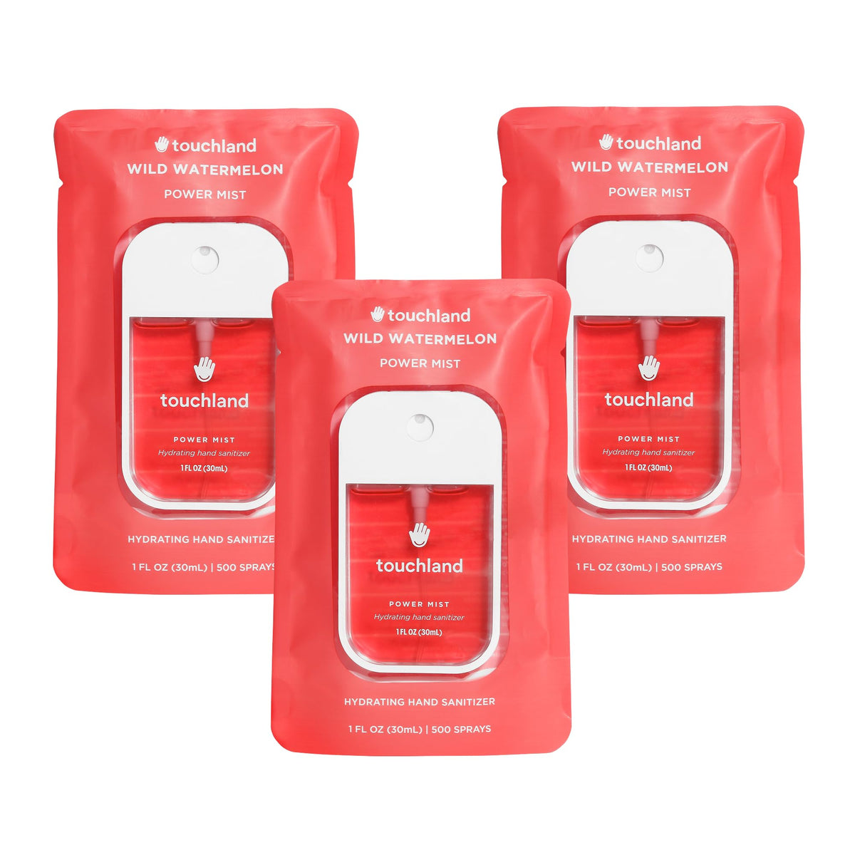 Touchland Wild Watermelon Trio Set front view for on-the-go freshness
