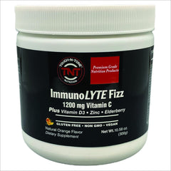 TOUGH-N-TONE ImmunoLYTE Fizz bottle highlighting immune support and hydration.