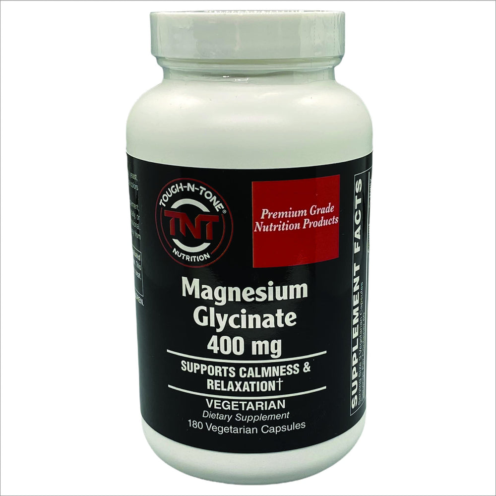 TOUGH-N-TONE magnesium glycinate capsules 400 mg per serving supporting absorption