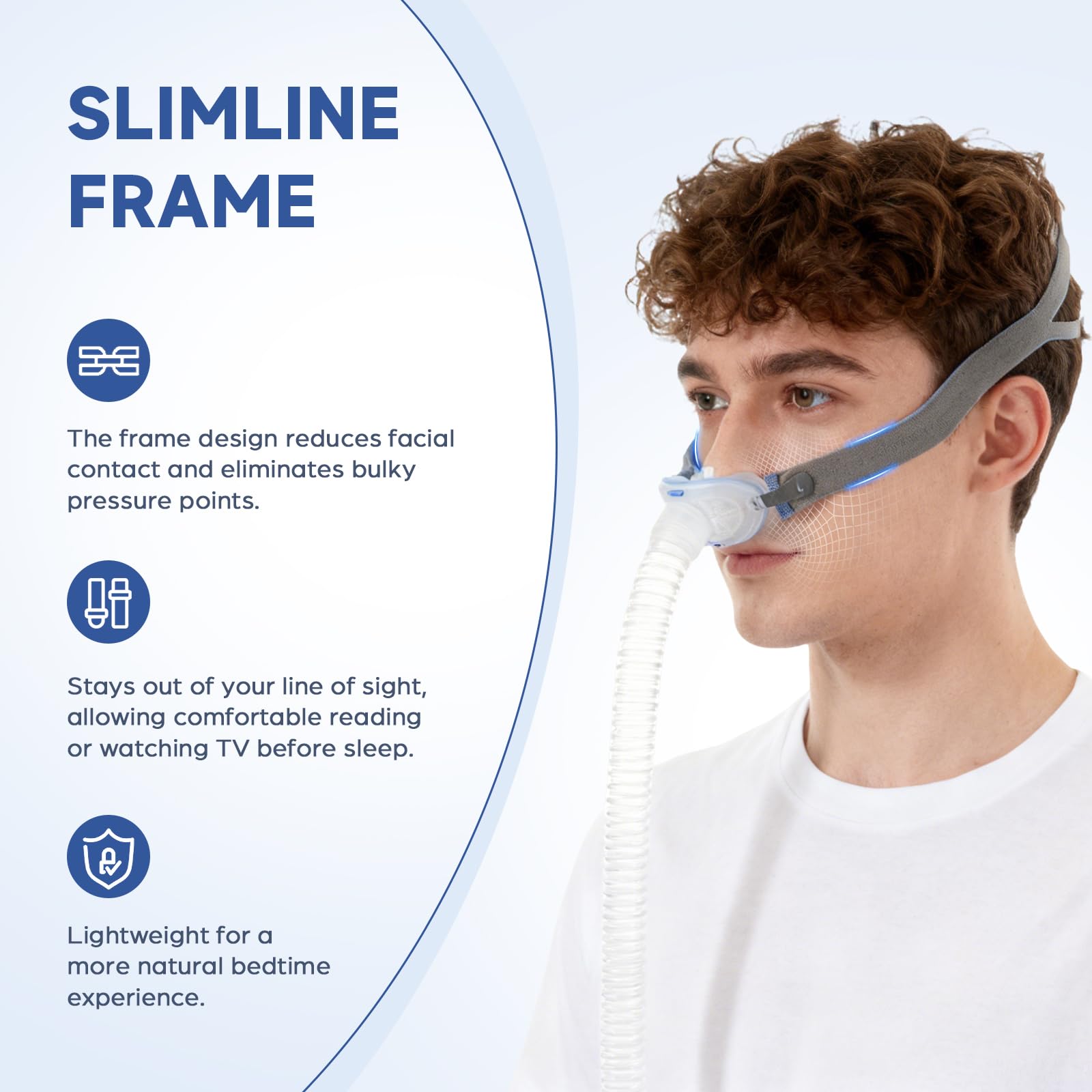 TOY MANIAC minimalist frame supports unobtrusive viewing before sleep.