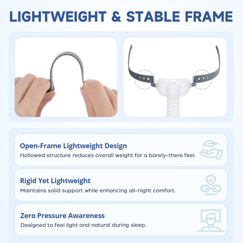 TOY MANIAC lightweight frame minimizes weight for unobtrusive, stable support.