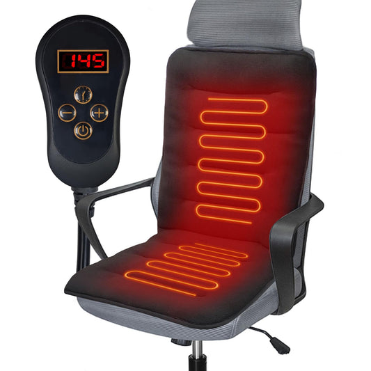 TOYALI heated seat cushion on an office chair delivers cozy warmth for long work sessions.