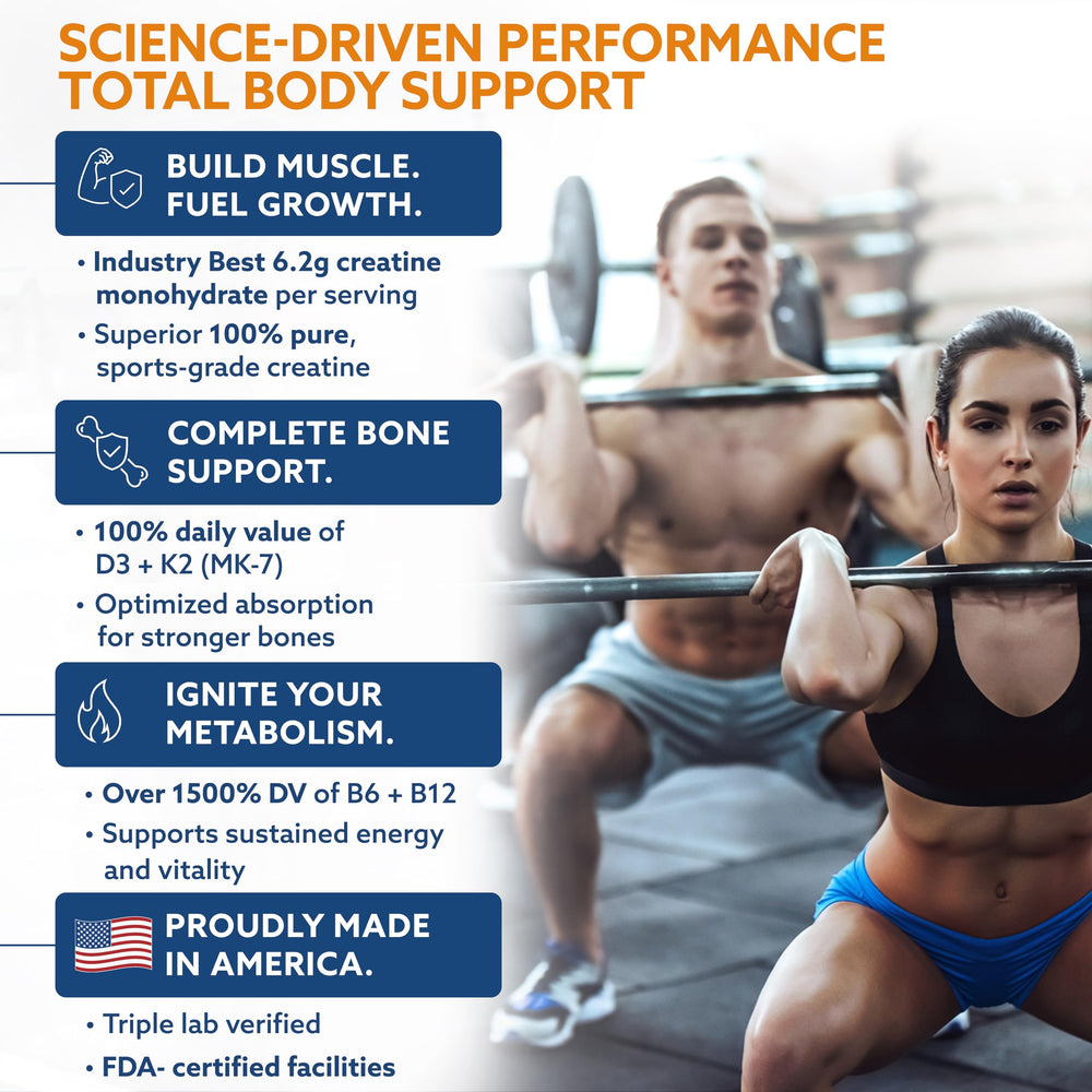 TPN Total Package Nutrition Creatine Monohydrate Gummies bottle back with nutrition and directions.