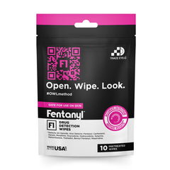 Trace Eye-D fentanyl wipe applied on countertops to screen for fentanyl traces