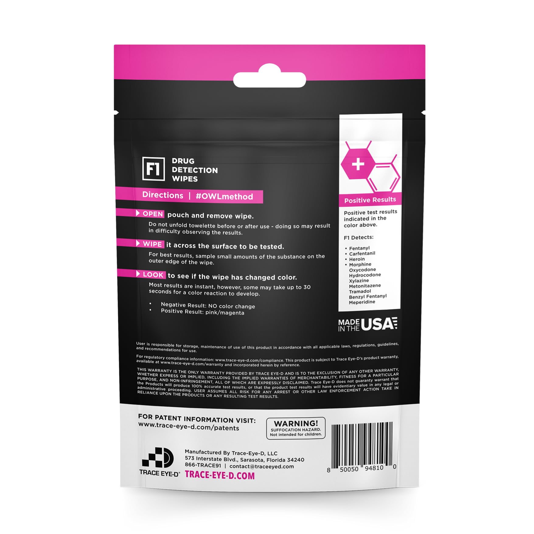 Trace Eye-D wipe used on door handles for fast surface screening