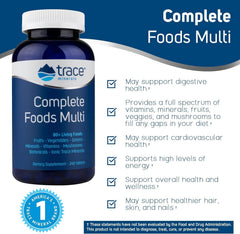 Trace Minerals Complete Foods Multi pills poured, convenient daily dosage.