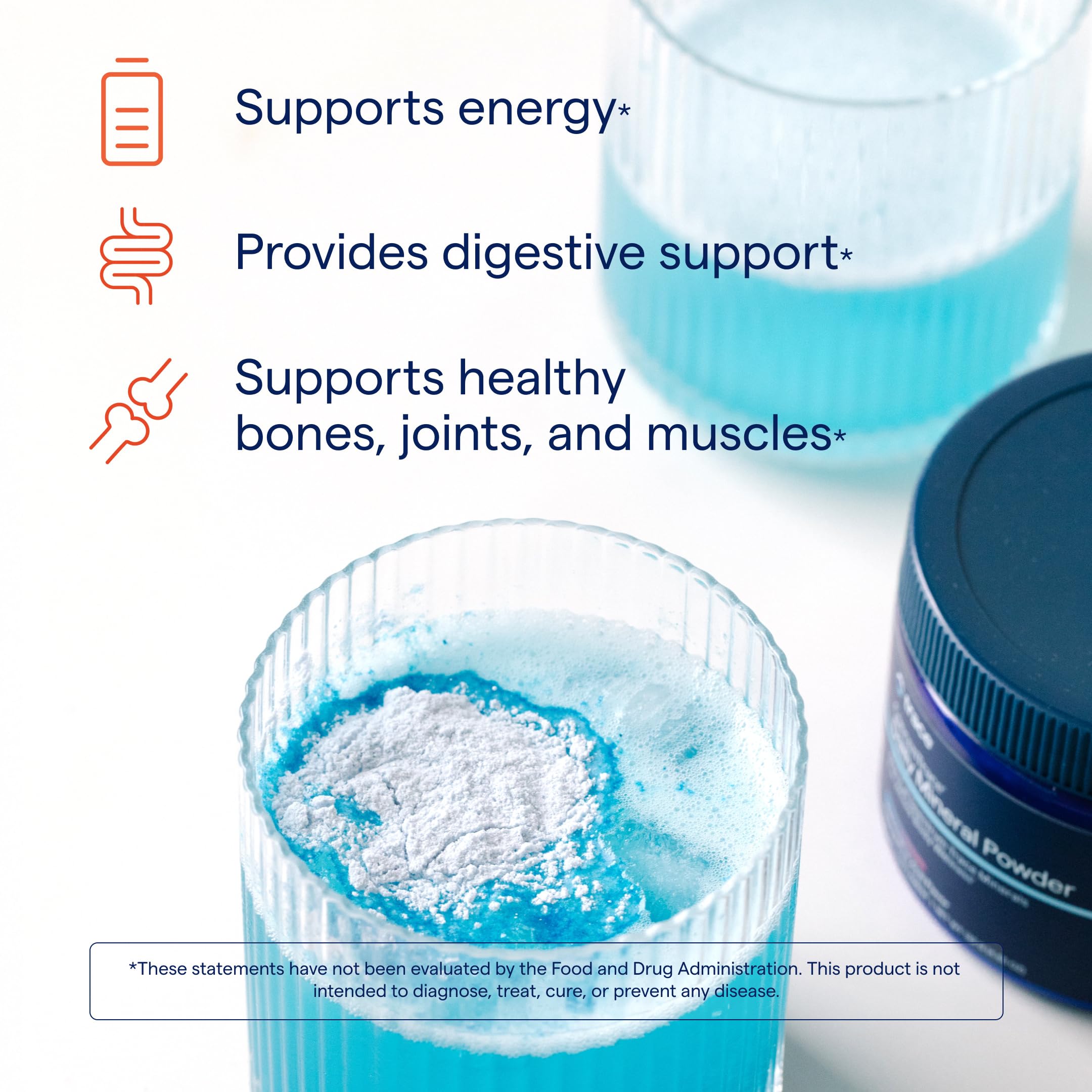Trace Minerals ConcenTrace Daily Mineral Powder glass pour for quick beverage dilution