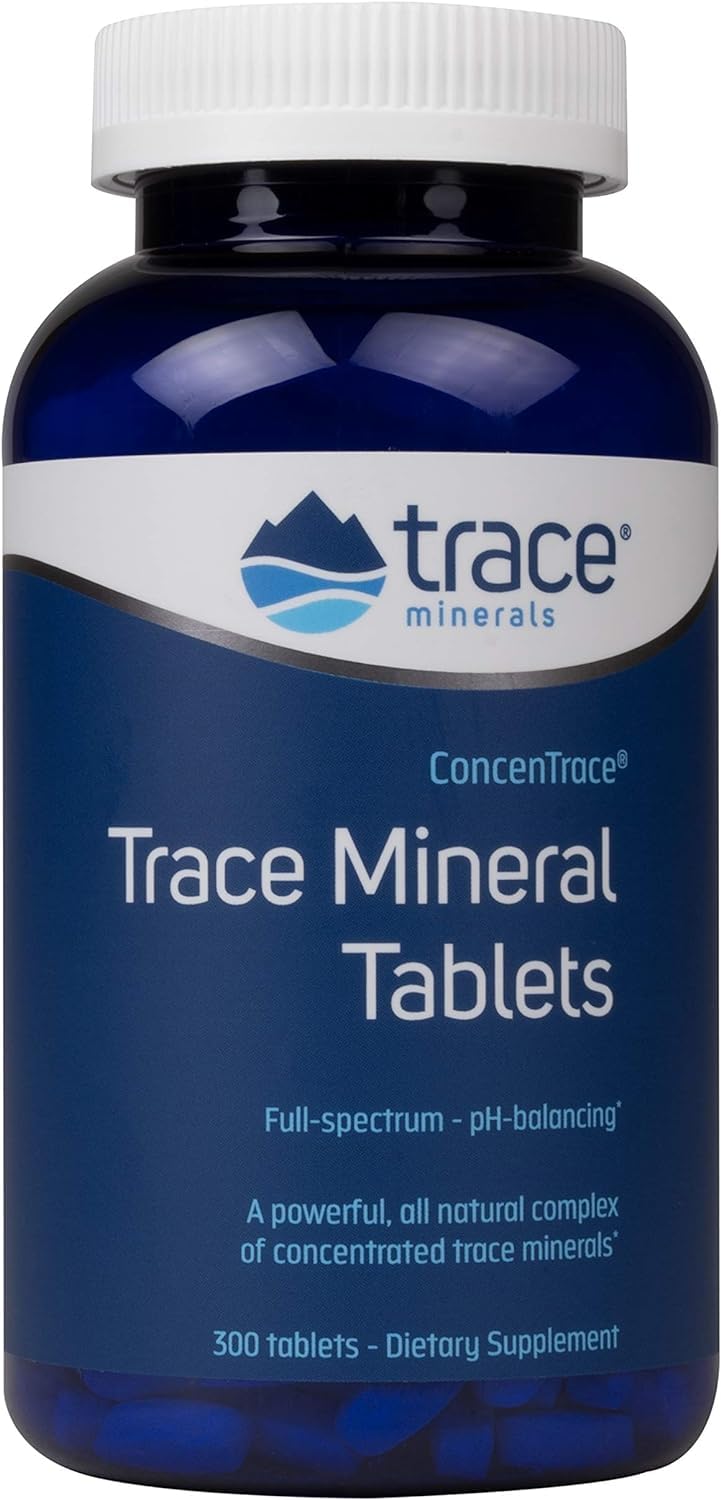 Trace Minerals ConcenTrace label close-up highlights mineral blend.