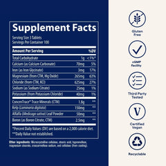 Trace Minerals ConcenTrace tablets dispensing into glass for daily intake.