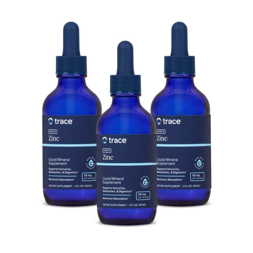 Trace Minerals Ionic Zinc drops bottle for easy daily use and mineral balance.
