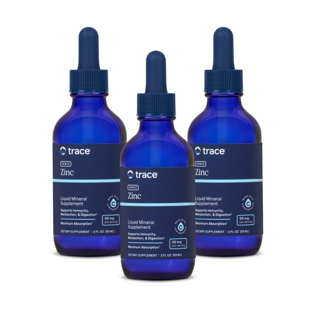 Trace Minerals Ionic Zinc drops bottle for easy daily use and mineral balance.