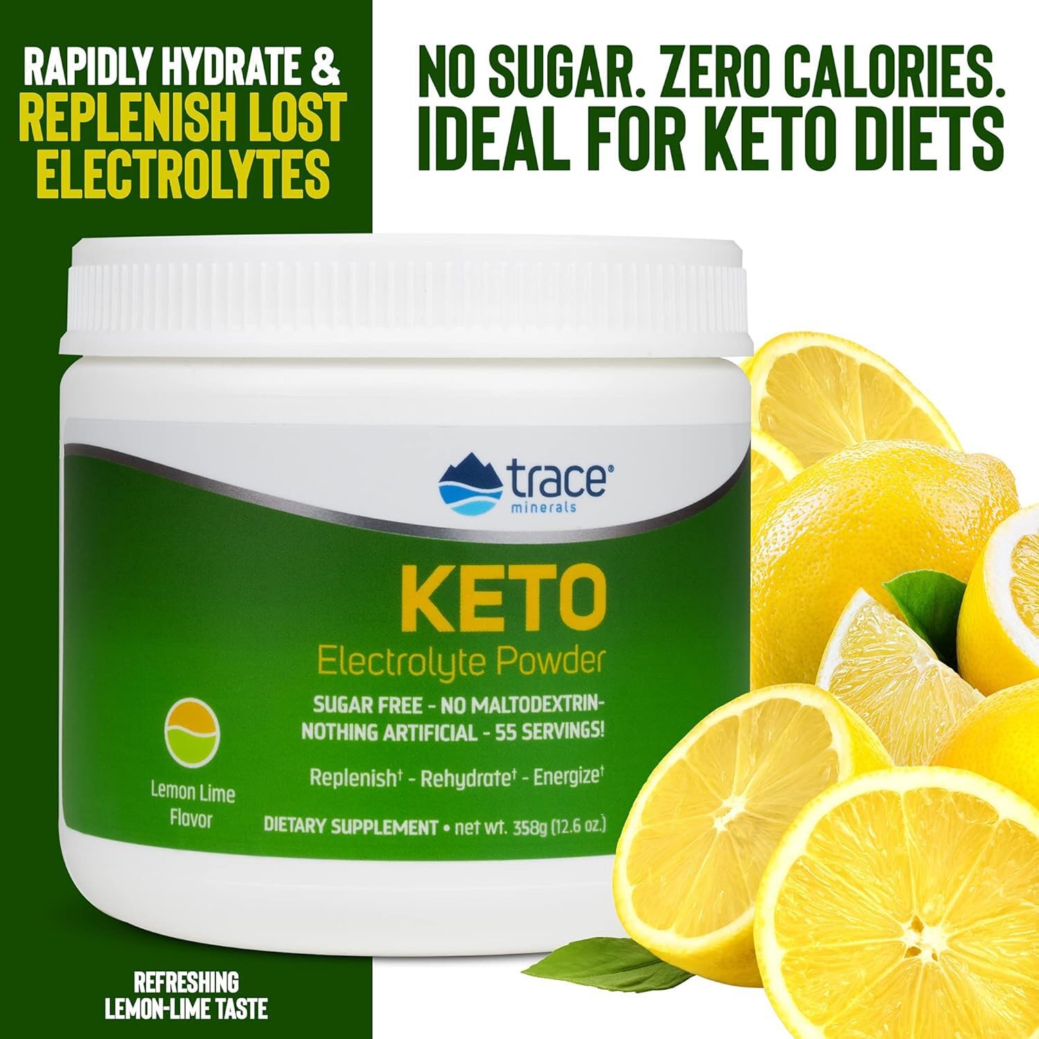 Glass of prepared Trace Minerals Keto Electrolyte Powder makes post-workout refreshment.