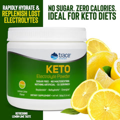Glass of prepared Trace Minerals Keto Electrolyte Powder makes post-workout refreshment.