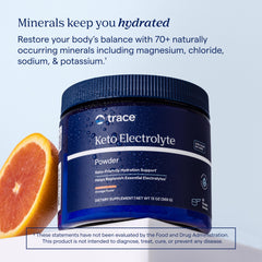 Travel-ready Trace Minerals Keto Electrolyte powder carried in gym bag