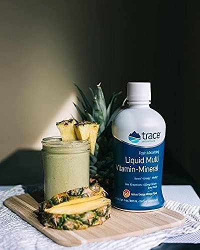 Trace Minerals serving drop in glass for easy daily dose.