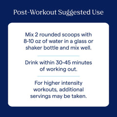 Trace Minerals Post-Workout ingredients panel highlighting minerals and amino acids.