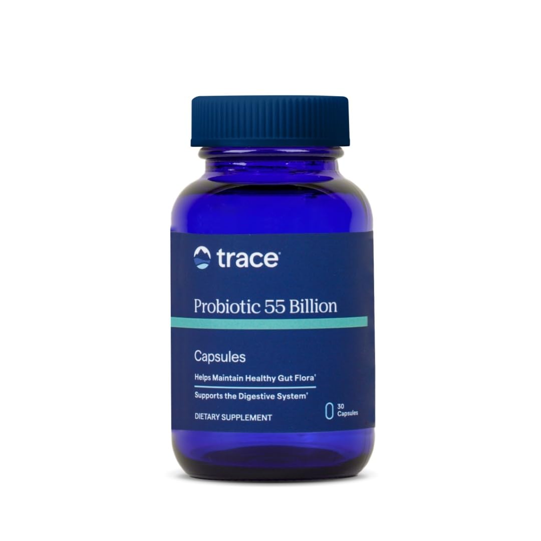 Trace Minerals Probiotic 55 Billion bottle for daily gut support and balanced digestion.