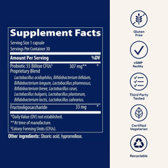 Trace Minerals Probiotic 55 Billion enteric coating illustrates delayed-release technology.