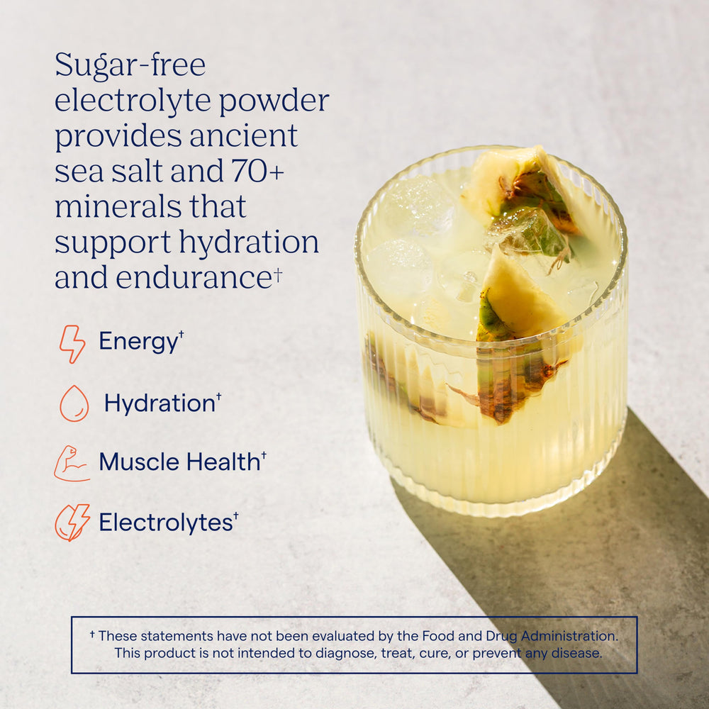 Trace Minerals ZeroLyte coconut water powder visible in the mix.