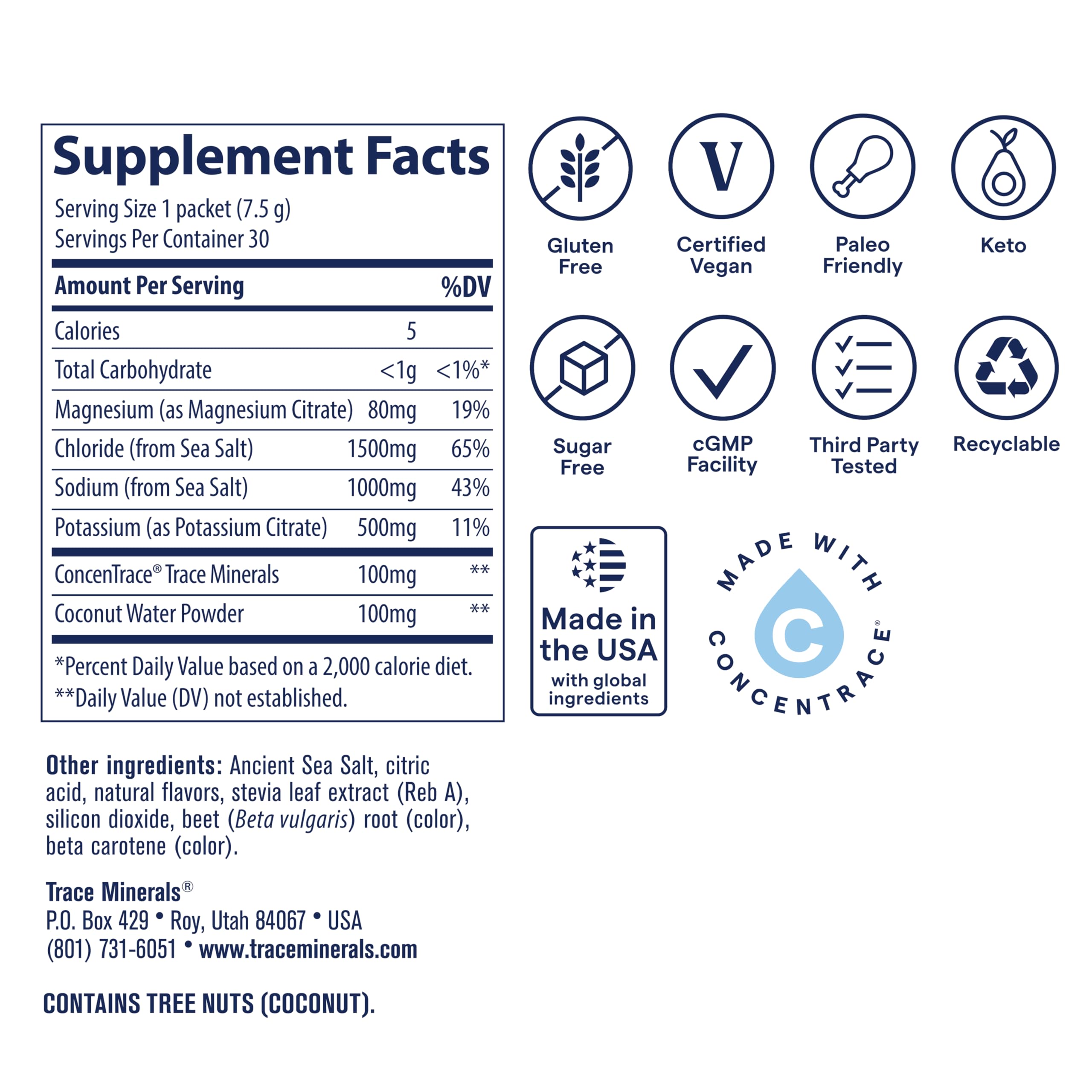 Trace Minerals ZeroLyte single-serving packets for on-the-go hydration.