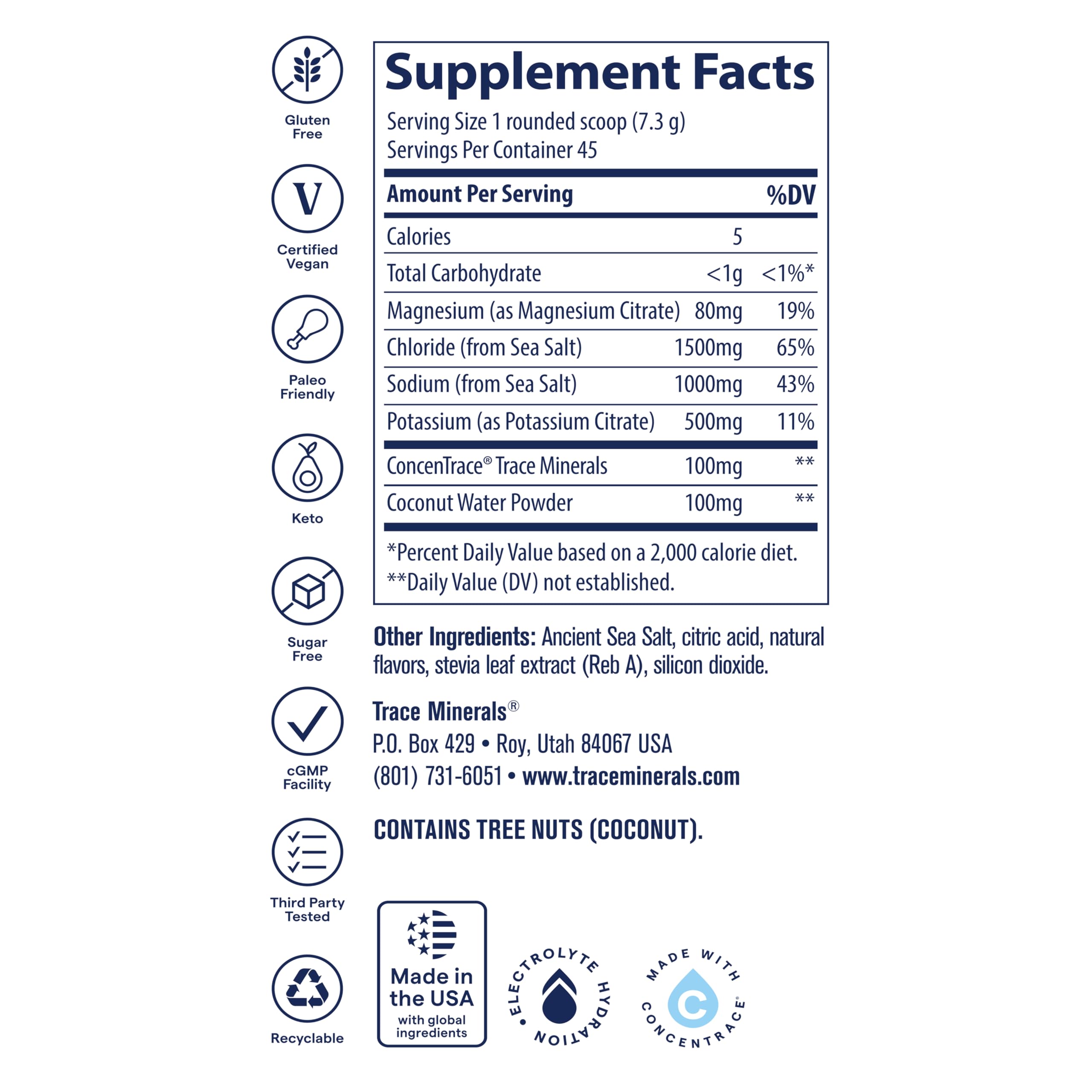 Trace Minerals ZeroLyte watermelon flavor canister for daily hydration at home.