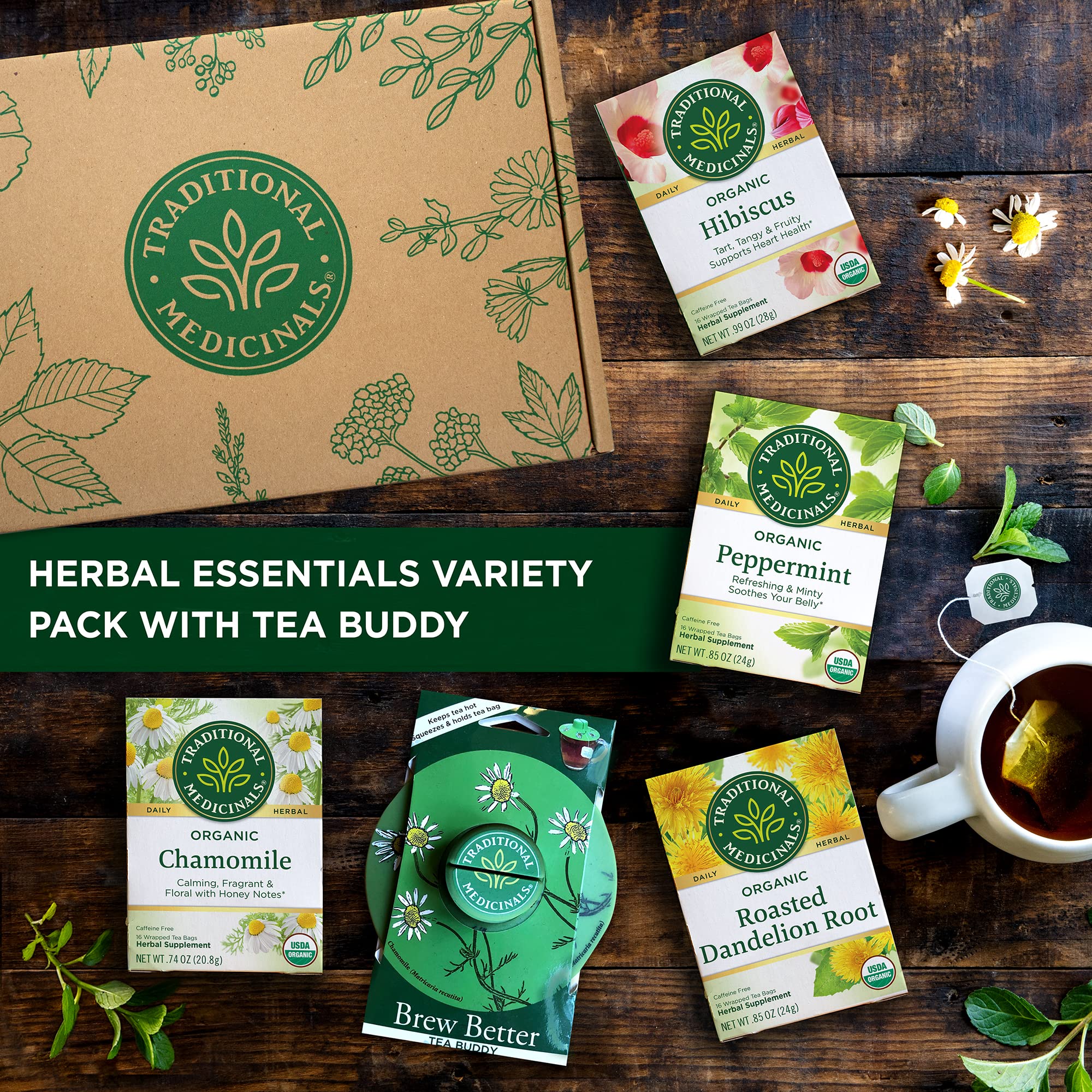 Traditional Medicinals hibiscus tea glass, tart and fruity aroma brightening the day.