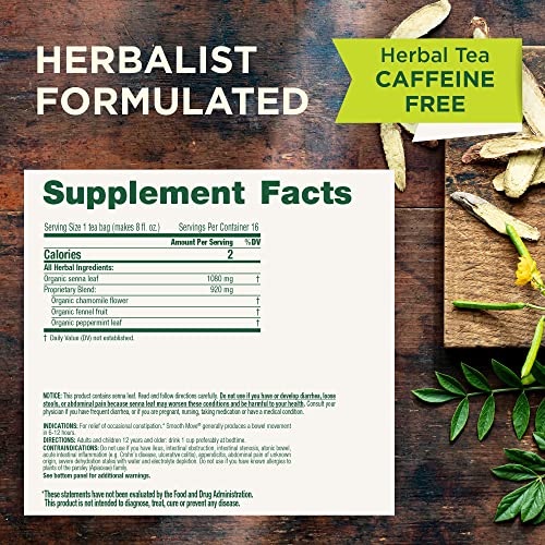 Traditional Medicinals Organic Smooth Move packaging emphasizes organic quality for mindful wellness.