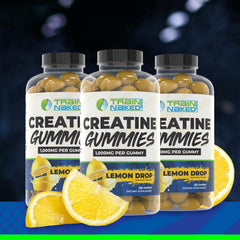 Train Naked Labs Creatine Gummies lemon drop ready to chew before workouts.