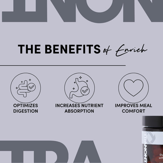 Tranont Enrich label closeup showing sugar-free formula and ingredients.