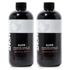 Tranont Glow Strawberry Banana bottle showing hydration and antioxidant blend.