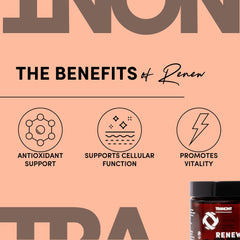 Close-up of Tranont Renew capsules highlighting simple one-a-day wellness.