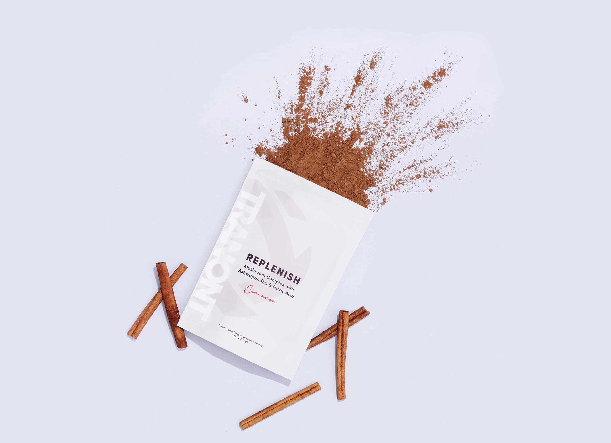Tranont Replenish scoop and container, easy-to-mix powder for quick boosts.