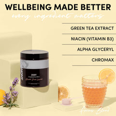 Tranont Zest green tea L-Theanine close-up shows balanced ingredient blend.