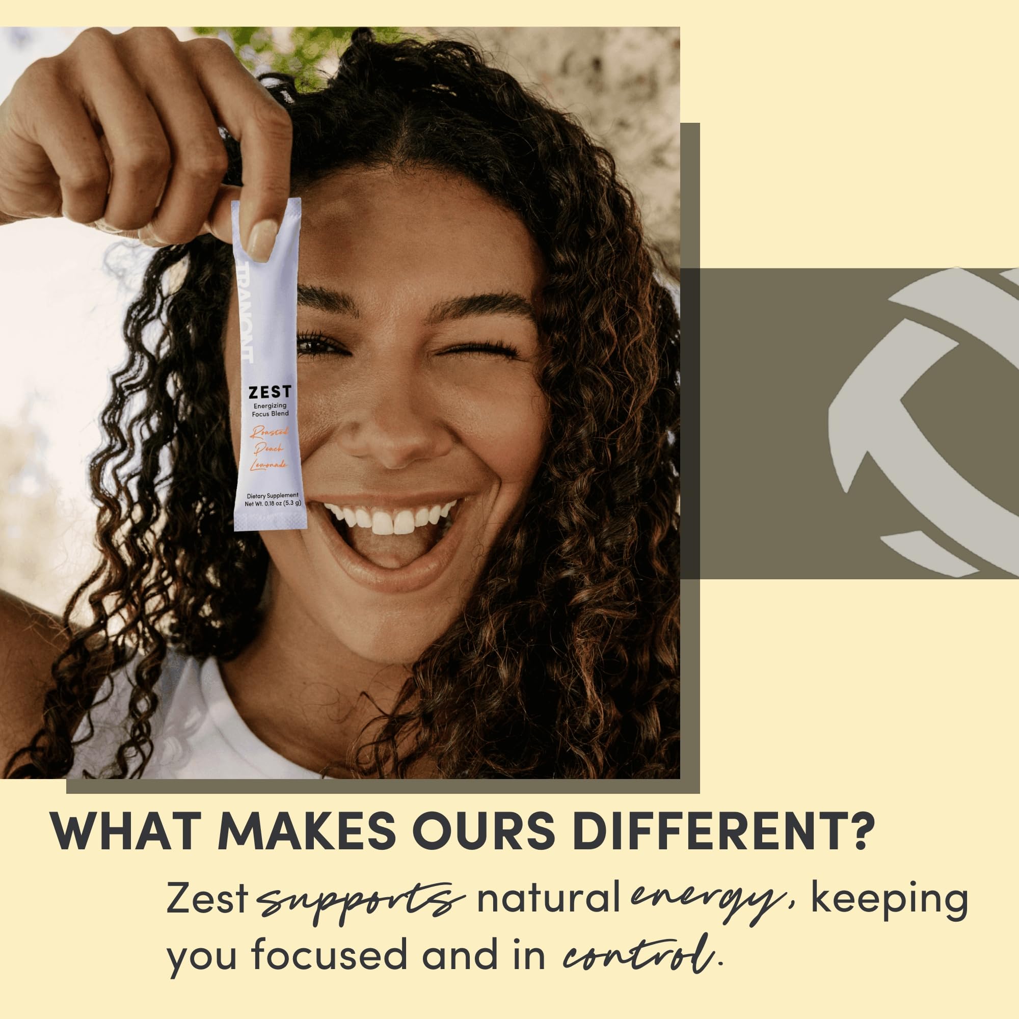 Tranont Zest single-serve sachet on the go enables quick preparation.