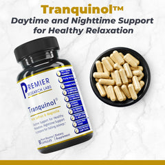 Tranquinol capsules close-up highlighting vegan sleep support