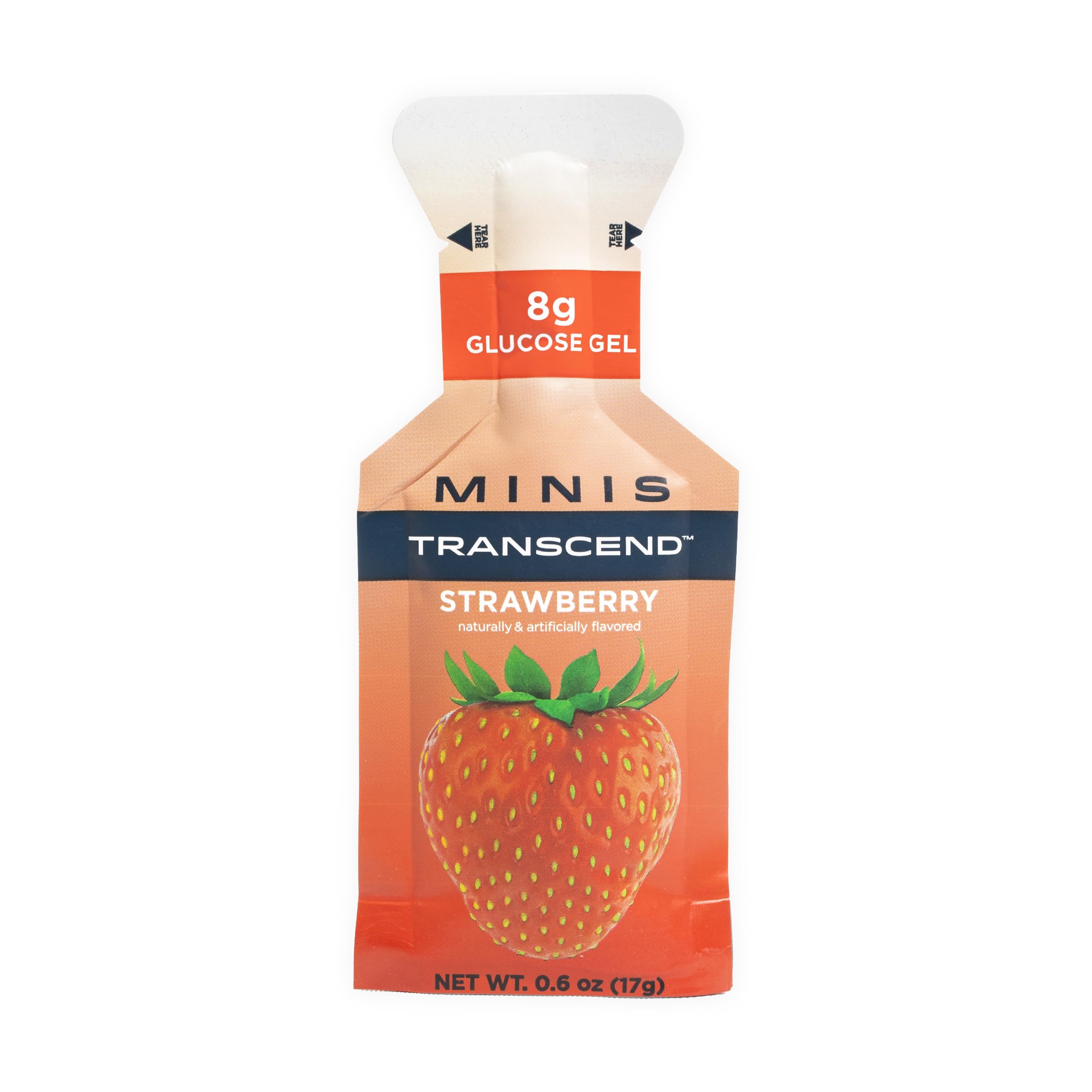 Transcend mini strawberry gel pack for on-the-go energy during workouts