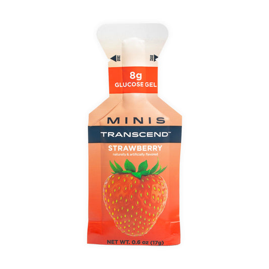 Transcend mini strawberry gel pack for on-the-go energy during workouts